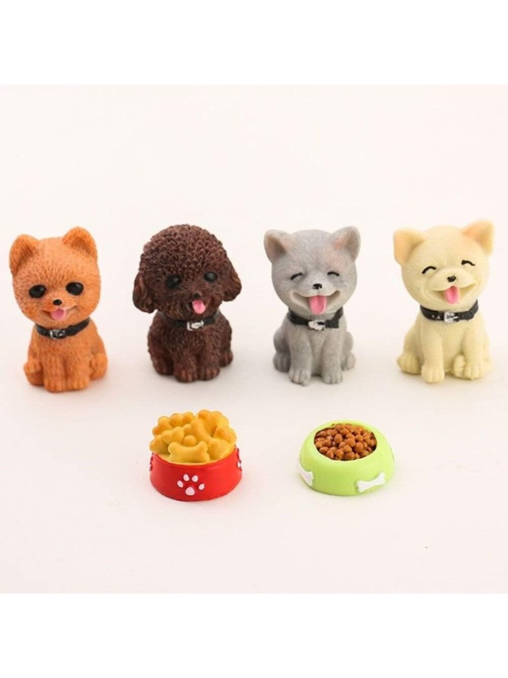 Toy 6 Pcs Dog Figurines Resin Crafts Micro Landscape Dog Animals Statue Miniatur